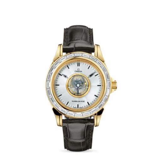 Omega De Ville Tourbillon Yellow Gold / Baguette / Silver 5914.30.32 (59143032)